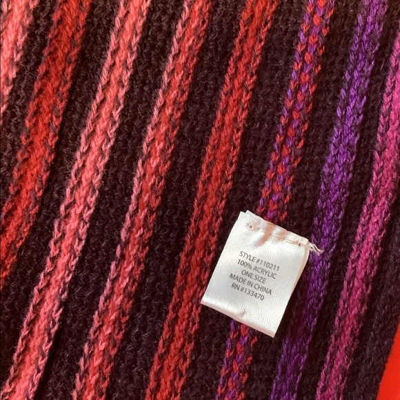 Purple Stripped Fringe Scarf - Picture 4 of 4